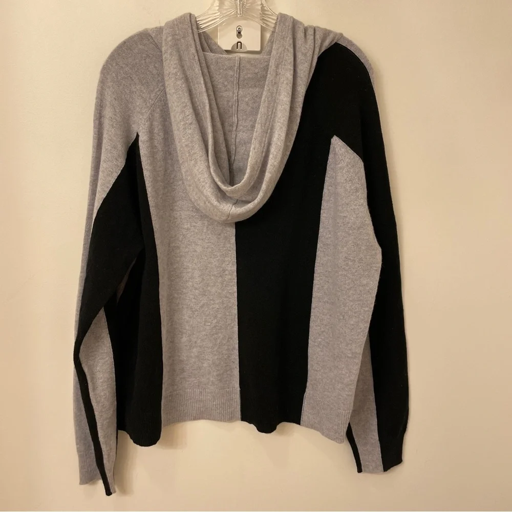 RARE Vintage Y2K Juicy Couture Gray & Black Cashmere Hoodie Zip Up, XL, FLAW - Picture 2 of 12